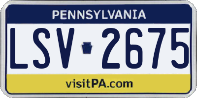 PA license plate LSV2675