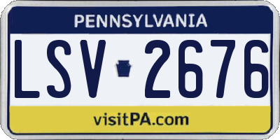 PA license plate LSV2676