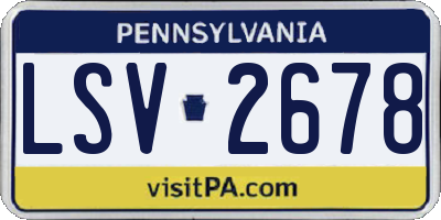PA license plate LSV2678
