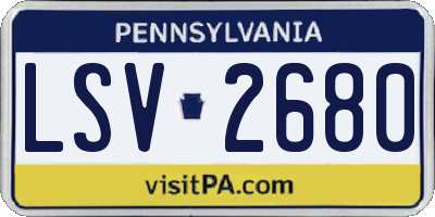 PA license plate LSV2680