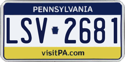 PA license plate LSV2681