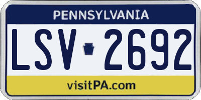 PA license plate LSV2692