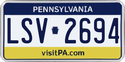 PA license plate LSV2694