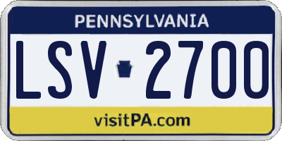 PA license plate LSV2700