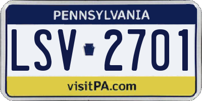 PA license plate LSV2701