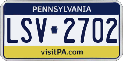 PA license plate LSV2702