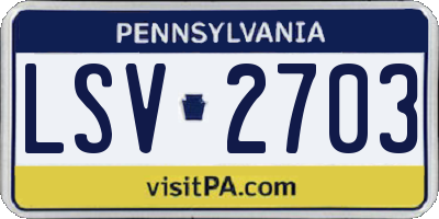PA license plate LSV2703