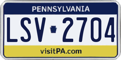 PA license plate LSV2704