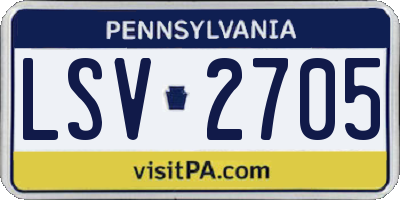 PA license plate LSV2705