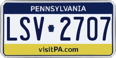 PA license plate LSV2707