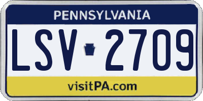PA license plate LSV2709