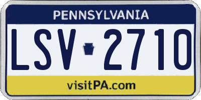 PA license plate LSV2710