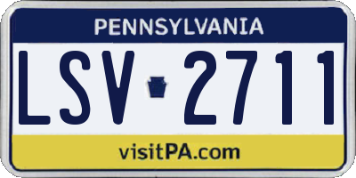 PA license plate LSV2711