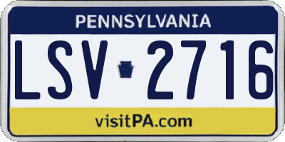 PA license plate LSV2716