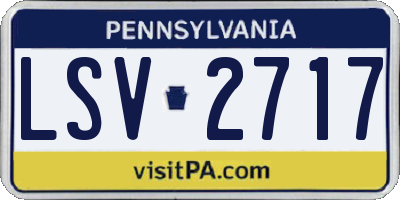 PA license plate LSV2717