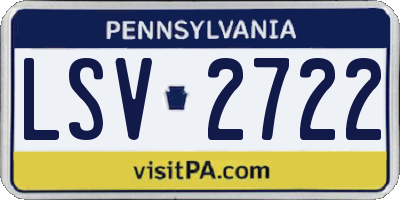 PA license plate LSV2722