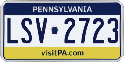 PA license plate LSV2723