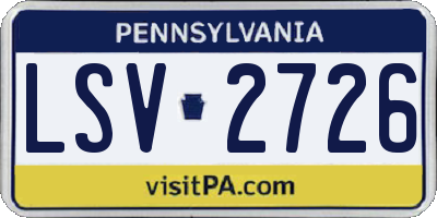 PA license plate LSV2726