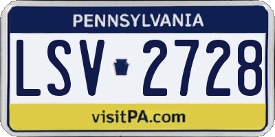 PA license plate LSV2728