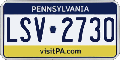 PA license plate LSV2730