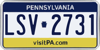 PA license plate LSV2731