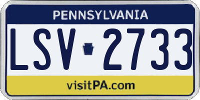 PA license plate LSV2733