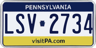 PA license plate LSV2734