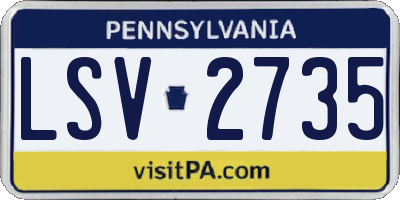PA license plate LSV2735