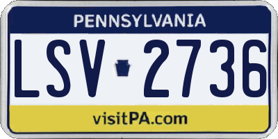 PA license plate LSV2736