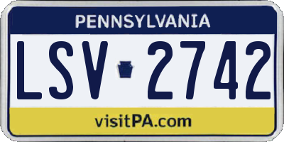 PA license plate LSV2742