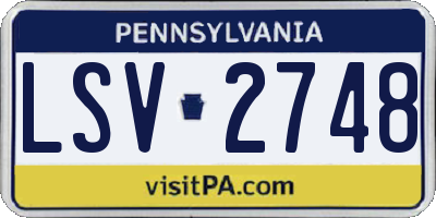 PA license plate LSV2748