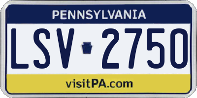 PA license plate LSV2750