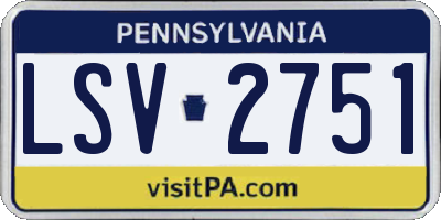PA license plate LSV2751