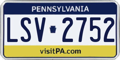 PA license plate LSV2752