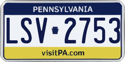 PA license plate LSV2753