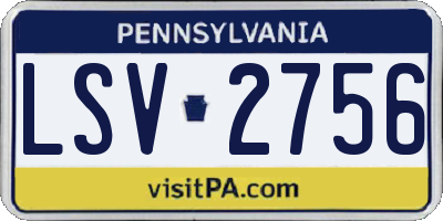 PA license plate LSV2756
