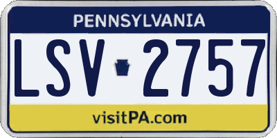 PA license plate LSV2757