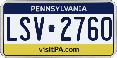 PA license plate LSV2760