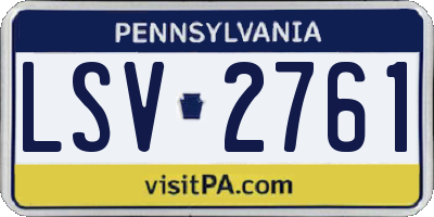 PA license plate LSV2761