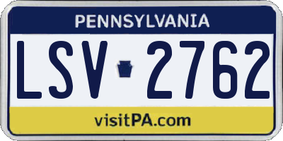 PA license plate LSV2762