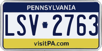PA license plate LSV2763