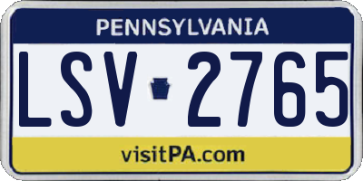 PA license plate LSV2765