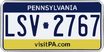 PA license plate LSV2767