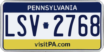 PA license plate LSV2768