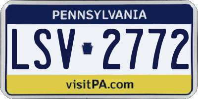 PA license plate LSV2772