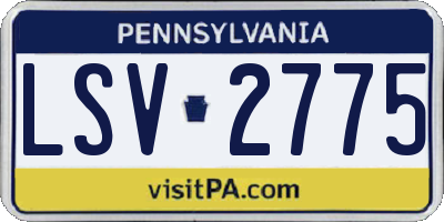 PA license plate LSV2775