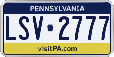 PA license plate LSV2777