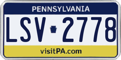 PA license plate LSV2778