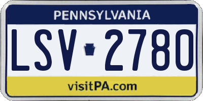 PA license plate LSV2780