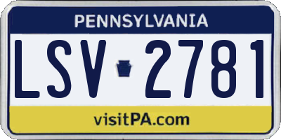 PA license plate LSV2781